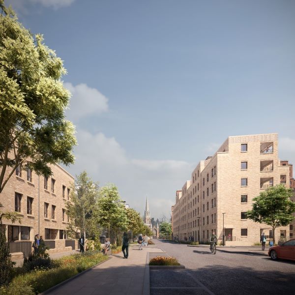 Kca_granville road view_210111 min An artist impression of Hereford House and Exeter Court, view from Granville Road.