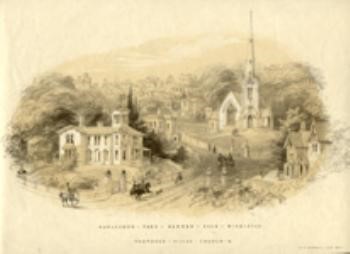 Stonebridge Park Estate architect's lithograph print, c. 1870s