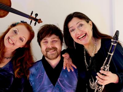 The bluebelle trio with their instruments