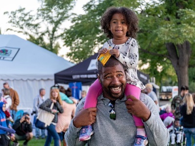 father and daughter at fair