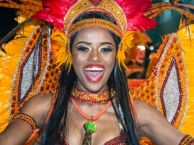 photo of a woman in carnival outfit