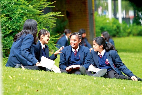 Group of school girls