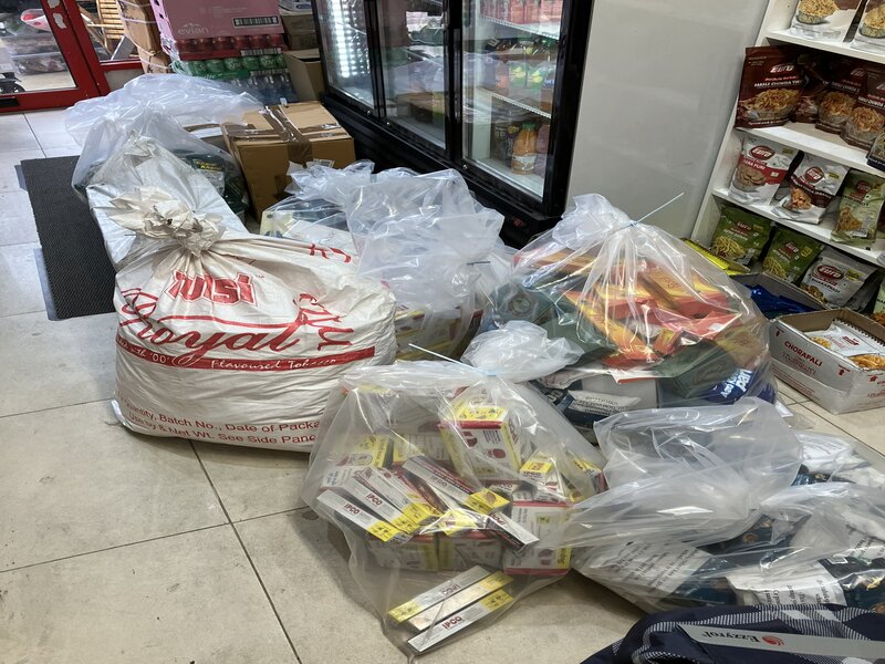 illegal tobacco haul in Wembley shop