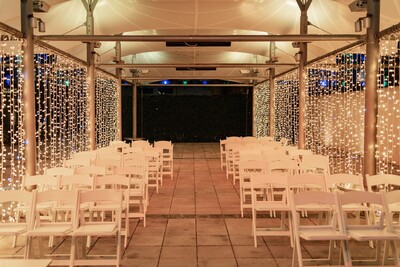 Wedding Gardening at Brent Civic Centre lit up with lights