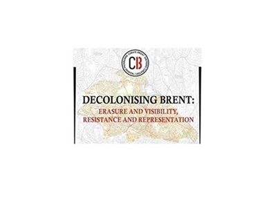 map of brent with the words - Decolonising Brent