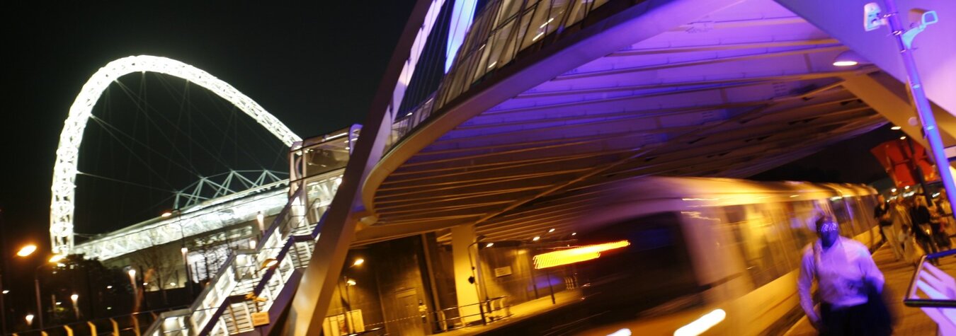 Wembley Park Station at night